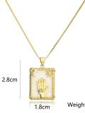 Collar vintage geométrico de concha de oro laminado