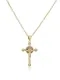 Collar Religioso Vintage con Cruz de Zirconia Cúbica de oro laminado