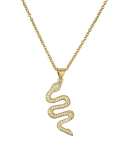 Collar vintage de serpiente de diamantes de imitación de oro laminado
