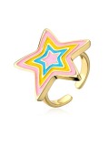 Anillo Trend Band con estrella de cinco puntas y esmalte de oro laminado