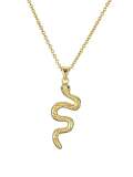Collar vintage de serpiente de diamantes de imitación de oro laminado