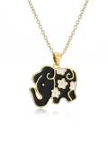 Collar vintage de elefante con esmalte de oro laminado