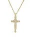 Collar Religioso Vintage con Cruz de Zirconia Cúbica de oro laminado