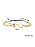 Pulsera ajustable Hip Hop con corazón de circonitas cúbicas de oro laminado
