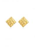 Arete minimalista geométrico de oro laminado