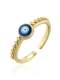 Anillo de banda vintage de mal de ojo esmaltado de oro laminado