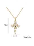 oro laminado Cubic Zirconia Cross Hip Hop Regligious Collar