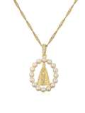 Collar Religioso Vintage Geométrico de Perlas de Imitación de oro laminado