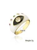 Anillo de banda vintage de mal de ojo esmaltado de oro laminado