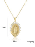 oro laminado Cubic Zirconia Religiosa Vintage Collar Religioso