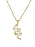Collar vintage de serpiente de oro laminado