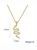 Collar vintage de serpiente de oro laminado