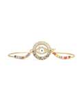 Pulsera Ajustable Vintage Mal de Ojo con Zirconia Cúbica de oro laminado