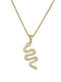 Collar vintage de serpiente de oro laminado
