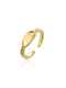 Anillo de tendencia geométrica de oro laminado