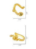 Arete Huggie Étnico de Serpiente de Zirconia Cúbica de oro laminado