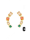 Arete vintage con corazón de circonita cúbica de oro laminado