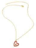 Collar con colgante en forma de corazón minimalista arcoíris de esmalte de oro laminado
