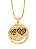 Collar minimalista de corazón de circonita cúbica de oro laminado