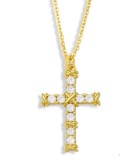 Collar minimalista con cruz de circonita cúbica de oro laminado