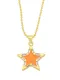 Collar con cuentas de hip hop de estrella de esmalte de circonita cúbica de oro laminado
