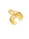 Anillo de banda vintage irregular de circonita cúbica de oro laminado