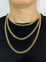 Collar minimalista de cadena geométrica hueca de oro laminado