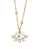 Collar vintage mal de ojo con circonitas cúbicas de oro laminado