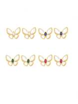 Aretes minimalistas de mariposa con concha de oro laminado