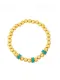 Pulsera de cuentas minimalista geométrica de esmalte de oro laminado