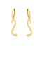 Arete colgante minimalista de serpiente con circonita cúbica de oro laminado