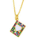 Collar de hip hop con corazón de circonita cúbica de oro laminado