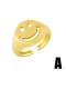 Anillo de oro laminado con banda de hip hop sonriente