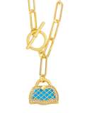 oro laminado Cubic Zirconia Irregular Bag Pendat Hip Hop Collar