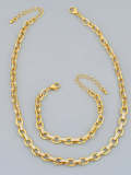 Collar minimalista geométrico hueco de oro laminado