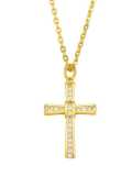 Collar Religioso Étnico con Cruz de Zirconia Cúbica de oro laminado