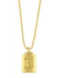 Collar vintage con letra geométrica de oro laminado