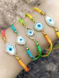 Pulsera Ajustable Bohemia Ojo Malvado de oro laminado Esmaltado