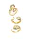 Anillo de banda vintage de serpiente con circonita cúbica de oro laminado