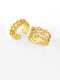 Anillo de banda vintage irregular de circonita cúbica de oro laminado