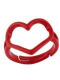 Anillo apilable minimalista de corazón hueco de esmalte de oro laminado