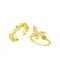 Anillo de banda vintage con sonrisa de circonita cúbica de oro laminado
