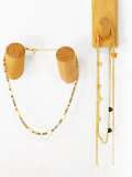 Collar vintage con corazón de esmalte de circonitas cúbicas de oro laminado