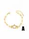 Pulsera artesanal luna de oro laminado con circonitas cúbicas