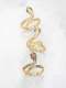 Anillo de banda vintage de serpiente con circonita cúbica de oro laminado