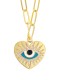 oro laminado Cubic Zirconia Esmalte Evil Eye Hip Hop Collar