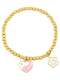 Pulsera de cuentas minimalista de ojo malvado de esmalte de oro laminado