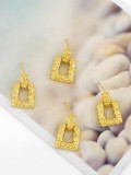 Pendiente colgante vintage geométrico de diamantes de imitación de oro laminado