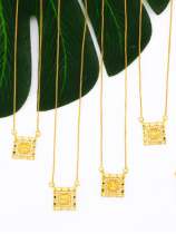 Collar Religioso Vintage de oro laminado con Zirconia Cúbica