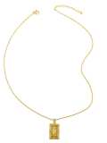 Collar vintage geométrico de oro laminado con circonitas cúbicas
